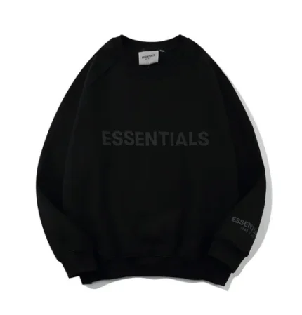 Black Essentials Crew Neck Sweatshirt