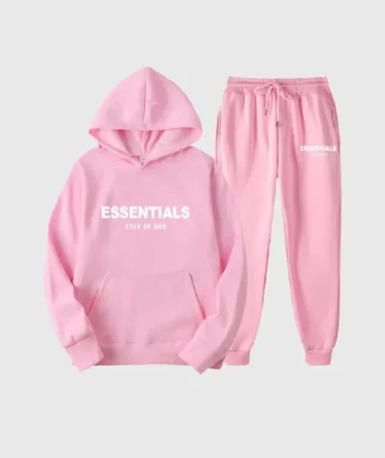 Pink Essentials Fear of God Tracksuits